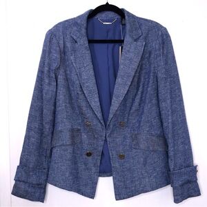 Chicos Black Label Denim Blue Blazer
